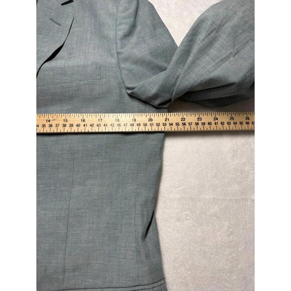 J Crew Ludlow Blazer Mens 40R Green Cotton Summer Chambray Collegiate Preppy - Picture 6 of 9